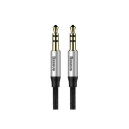 Cable de Audio Baseus Yiven M30 3,5mm Macho a Macho 1,5 m Negro Plata