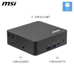 Mini PC MSI Cubi NUC AI+ 3MG-003EU Intel Core Ultra 7 355 16GB 1TB SSD Intel Graphics Windows 11 Pro IA WiFi 7 Thunderbolt 4