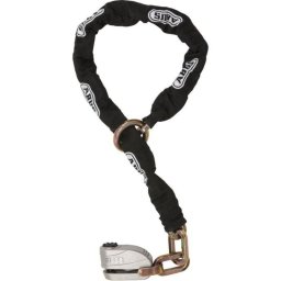 Abus 8008/12ks120 Antirrobo Con Alarma Para Moto, Cadena Templada 12 Mm, Grillete 16 Mm, Cilindro Xplus, 100 Db, Funda Textil, 2 Llaves Y Pila Cr2, Color Negro