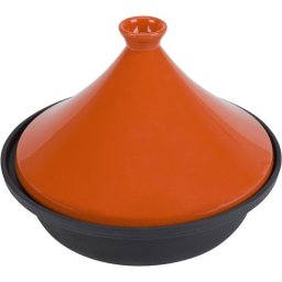 Cosy & Trendy Tajine De Hierro Fundido 30 Cm Naranja/negro, Tapa Esmaltada Cónica, Apto Inducción Y Horno, Interior Antiadherente (no Apto Lavavajillas)