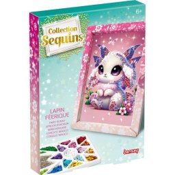 Kit Manualidades Con Lentejuelas Lansay Collection Sequins Féérique: Hada Conejita, Panel Ilustrado Con Marco, Bandeja Compartimentada Y Tornillos, Para 6+