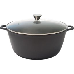 Baumalu Cacerola Alta 32 Cm, 10 L Con Interior Cerámica Antiadherente Sin Pfas, Tapa De Vidrio Templado, Aluminio Fundido, Inducción Y Lavavajillas