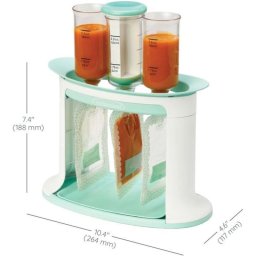 Infantino Squeeze Station Con 3 Posiciones Para Rellenar Biberones/bolsas Reutilizables De Purés, Compotas Y Yogur, Medición 104 Ml, Apta Lavavajillas, Para 4 Meses