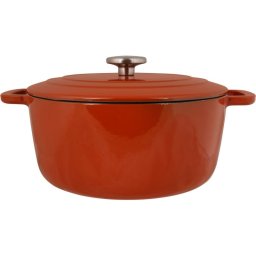 Cosy & Trendy Fontestic Cacerola De Hierro Fundido Esmaltado Ø28 Cm 6,15 L (rouille) Con Tapa Con Goteros, Apta Para Inducción Y Horno Hasta 200 °c