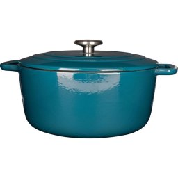 Cosy & Trendy Fontestic Cocotte De Hierro Fundido Esmaltado Ø28 Cm, 6,15 L, Azul Profundo. Interior Blanco Esmaltado. Tapa Con Gotas Y Pomo Metálico
