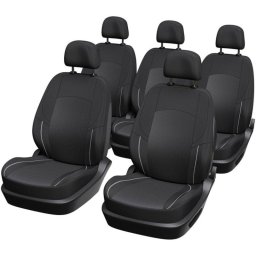 Kit Fundas Asiento Xlc/xl Cover Universal 5 Piezas Negro Con Acolchado Gris, Airbag E Isofix Compatible Para Monovolúmenes