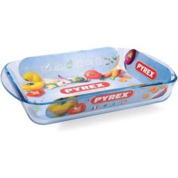 Pyrex Fuente De Lasaña De Vidrio Borosilicato 34 X 23 Cm, Transparente, Apta Horno/microondas/congelador/lavavajillas, Resistente A Choques Térmicos Y Rayaduras, 2,7 L