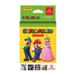 Panini Super Mario 2 Blister 13 Packs + 1 Pack Gratis (70 Stickers) Con Póster, Coleccionables Oficiales