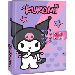Diario Secreto Kuromi A5 Morado Con Cerradura Por Combinación Y Sonido, Tapa Dura Efecto Mate, Páginas Rayadas, Teclado Con Botones Corazón, Incluye 3 Pilas Lr44 (a0466434)