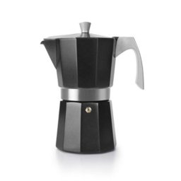 Cafetera Italiana Ibili Evva Black 12 Tazas Aluminio Inducción