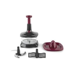 Picadora Batidora Exprimidor Manual 3 en 1 Jata HMAQ4505 Negro Burdeos