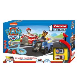 Set de pistas y vehículo Carrera RC Paw Patrol Race N Rescue Plástico Azul Rojo