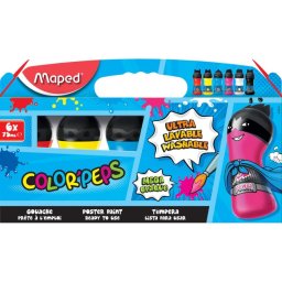 Pintura Maped Color'Peps Ultra Lavable 6 Colores Surtidos 75 ml