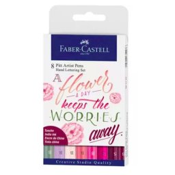 Estuche de 8 Bolígrafos Pitt Artist Pen Hand Lettering Faber-Castell Tonos Rosas