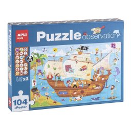 Puzzle APLI Kids 17917 Barco Pirata 104 piezas 5 años