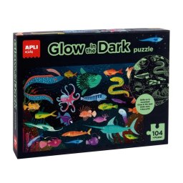 Puzzle APLI Kids 104 piezas 5 años Temática Océano Fluorescente