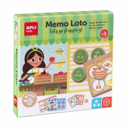 Juego Memo Loto de Madera APLI Kids 18903 Memoria y Deducción 2 a 4 Jugadores