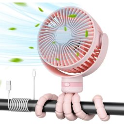 Mini Ventilador Portátil Momcozy PF001-PK10BA-A 27W 4 Velocidades 360° LED Recargable Rosa