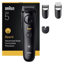 Cortapelos Braun BeardTrimmer 5 80789813 Inalámbrico 20 Longitudes 120min 3 Peines Resistente al Agua