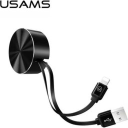 Cable Retráctil Usams Lightning a USB-A 1 m Negro