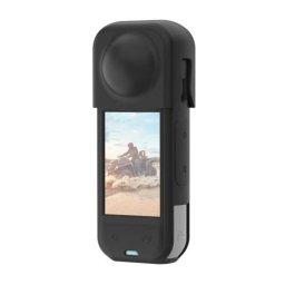 Funda de silicona PULUZ con cubierta de lente para Insta360 X5 negro