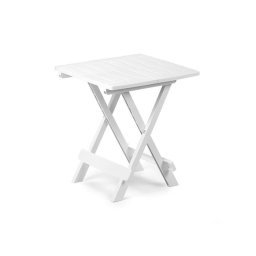 Mesa de exteriores Progarden Adige cuadrada plegable blanca polipropileno 440x440 mm