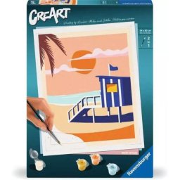 Kit de pintura por números Ravensburger CreArt Cabaña de playa