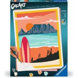Kit de pintura por números Ravensburger CreArt Atardecer en la playa 30x40 cm