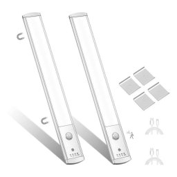 Luz LED bajo armario Autrucker 2 Pack, sensor movimiento, recargable y magnética