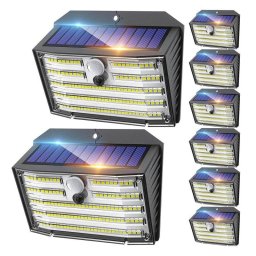 Pack 8 Focos Solares Autrucker con Sensor de Movimiento IP65