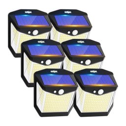 Luz Solar de Pared Autrucker 248 LED con Sensor de Movimiento IP65 6 Pack