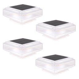 Poste de Luz Solar Autrucker 4 Unidades Cálida para Patios, Vallas y Jardines