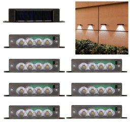 Lámpara Solar de Pared Autrucker con Sensor Crepuscular, 4 LED, Blanco, IP65