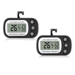 Termómetro Digital Autrucker para Frigorífico 2uds, Impermeable IPX3, Pantalla Grande