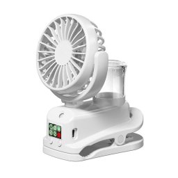 Mini Ventilador Autrucker 1W 4 Velocidades Humidificador Clip Recargable Bajo Ruido