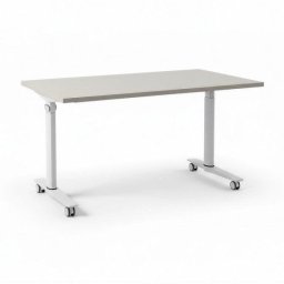 Mesa Spacio FlexiMove Plegable y Volteable 1600x600mm Gris Pura con Ruedas