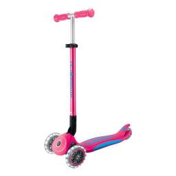 Patinete clásico Globber Primo Foldable Plus Lights 3 ruedas 50 kg rosa neón