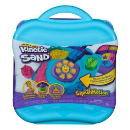 Kit de Arena Kinética SquishMotion Spin Master con 453 g y Moldes de Tiburón, Estrella y Sol