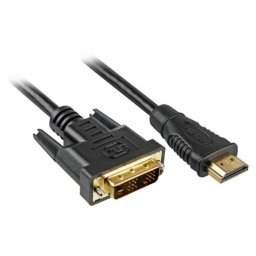 Adaptador de cable de vídeo Sharkoon 3 m HDMI a DVI-D Negro