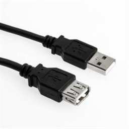 Cable USB Sharkoon 0,5 m USB 2.0 A Macho/Hembra Negro