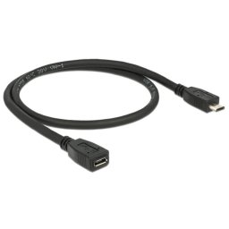 Cable alargador USB 2.0 Micro-USB B DeLOCK 0,5 m Negro