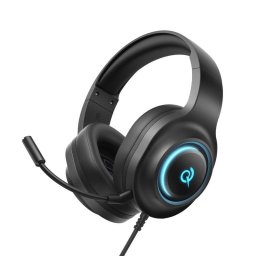 Auriculares QCY Heroad V200 inalámbricos y con cable Bluetooth 7.1 gaming negros con micrófono
