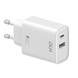 Cargador DLH DY-AU4795W Interior 32W USB-C 20W y USB-A 12W Carga Rápida Blanco
