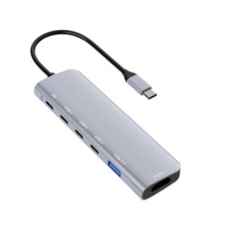 Base para portátil DLH DY-TU5005 USB-C 100 W Plata 4K Ultra HD HDMI