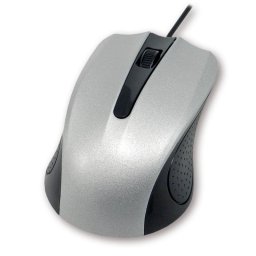 Ratón MCL SS-212U Ambidextro USB 1200 DPI Negro Plata con cable