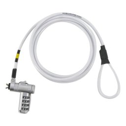 Cable antirrobo Mobilis 1,8 m Nano Brecha Acero Blanco