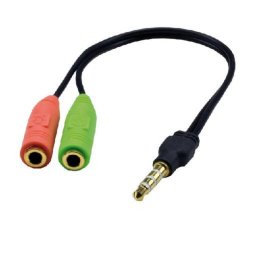 Cable de audio MCL CG-705 3,5mm macho a 2x 3,5mm hembra 0,2 m negro
