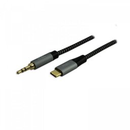 Cable de audio USB C a 3,5 mm MCL 2 m Negro Gris