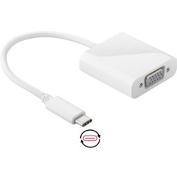 Adaptador DLH USB Tipo C a VGA Macho Hembra 15 cm Blanco