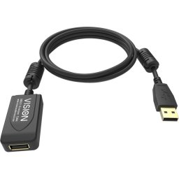 Cable USB Vision TC 5MUSBEXT+/BL- 5 m USB 2.0 Negro